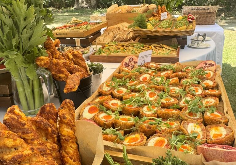Garden party with food